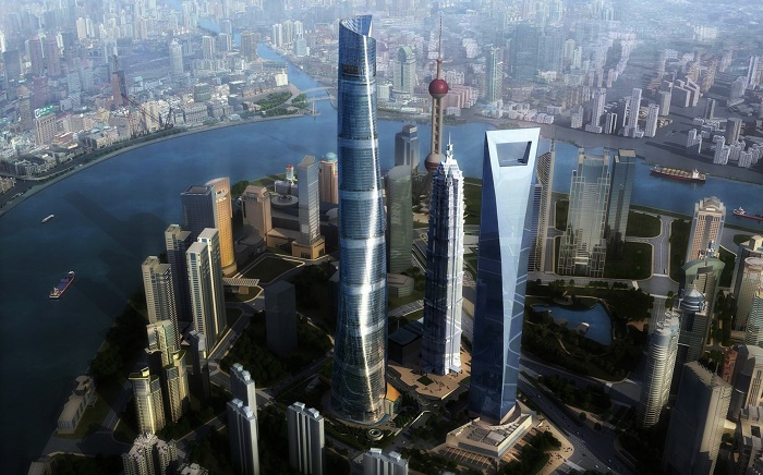 Шанхайская башня – знаковый небоскреб, расположенный в центральной части финансово-торговой зоны Луцзяцзуй, что в новом районе Пудун (Шанхай, Китай). | Фото: wallpaperaccess.com.
