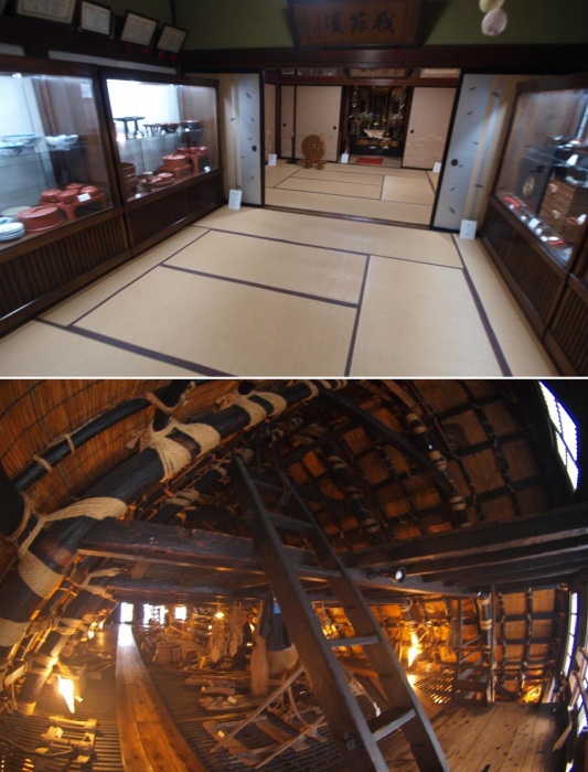 Выставочные пространства и мастерские в частных домах сказочной деревни Сиракава-го (Япония).