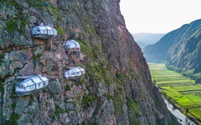 Только для смелых: прозрачный отель под миллионом звезд в Священной долине инков (Skylodge Adventure Suites, Перу). | Фото: wayfairertravel.com.