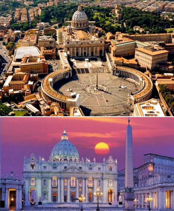 Собор Святого Петра в Ватикане – главная цель и конечная точка паломнического маршрута Виа Франчиджена (Рим, Италия). 
