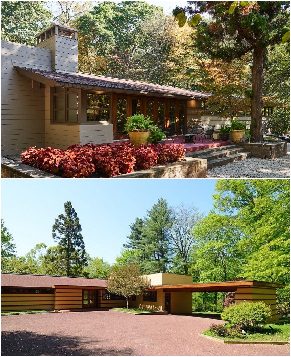 Загородный ретро-дом Socrates Zaferiou House органично вписывается в природный ландшафт парковой зоны (Бловельт, США).