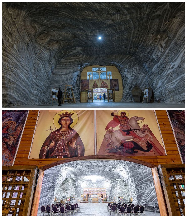 Главной жемчужиной соляной шахты Окнеле Мари является церковь Святой Варвары (Румыния).