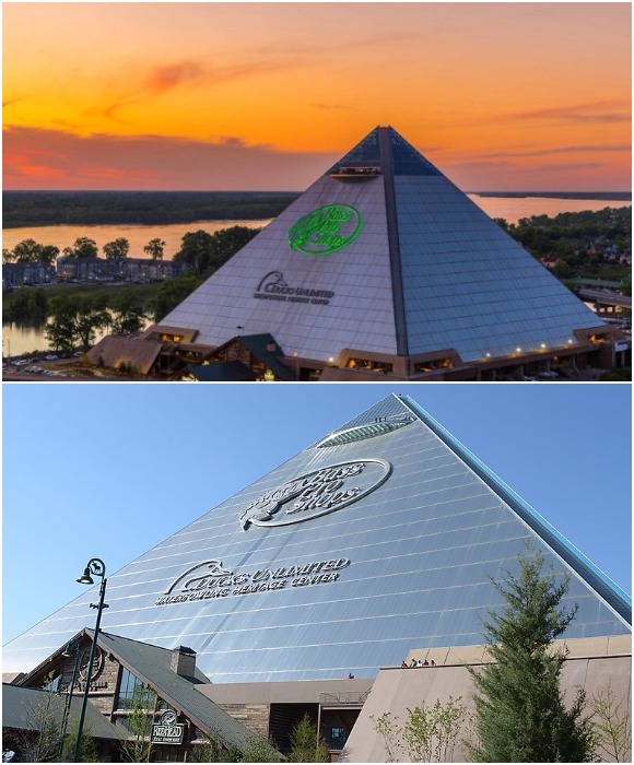 Мерцающая пирамида из стали и бетона как дань древнему наследию человечества (The Pyramid Memphis, США).