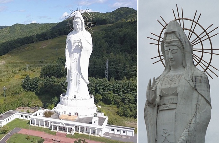 Высота Хоккайдо Каннон достигает 88 метров (Япония).