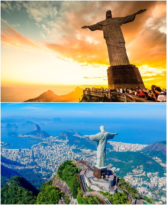 Под определенным ракурсом, раскинутые руки Иисуса напоминают не крест, а форму сердца, что очень символично (Рио-де-Жанейро, Бразилия).