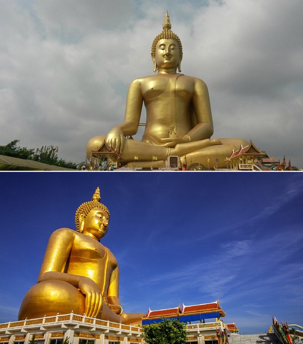 Золотая статуя Будды в монастыре Ват Муанг – самая высокая в Таиланде.
