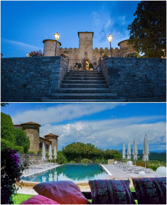На территории Castello di Gabbiano органично переплелись средневековая романтика и современные удобства (Тоскана, Италия).