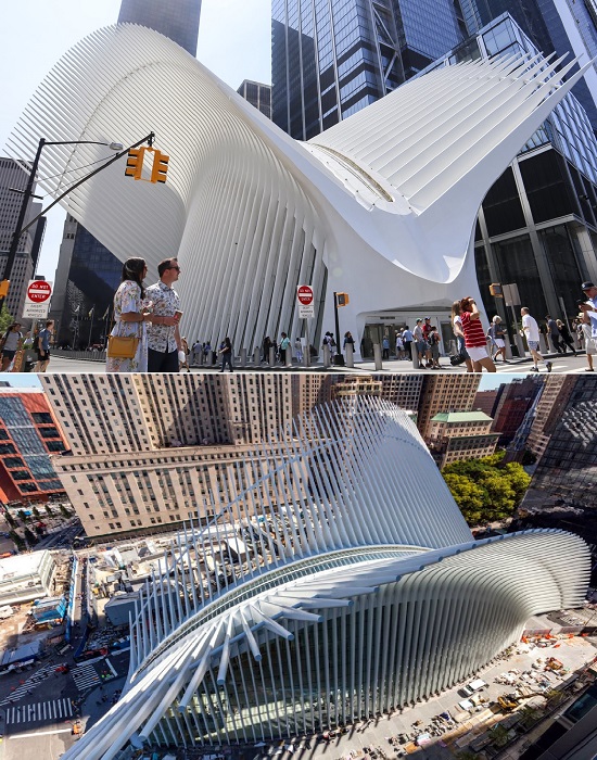 Транспортный узел Oculus – одна из главных достопримечательностей центральной части Нью-Йорка (Даунтаун, World Trade Center).