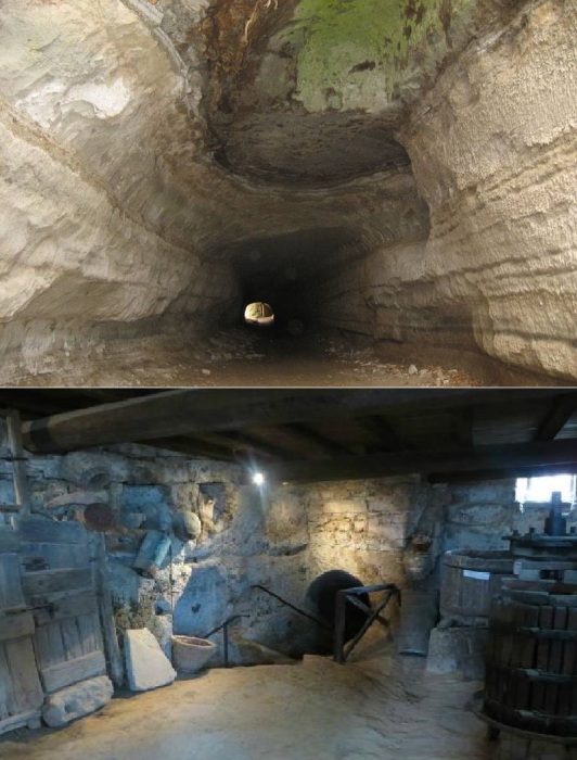 Туннель Букайоне, вырубленный этрусками более 2,5 тыс. лет назад, сейчас закрыт для посещений (Чивита-ди-Баньореджо, Италия). 