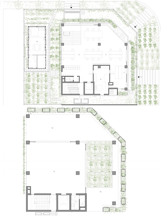 План этажей и крыши Офиса городского фермерства в Хошимине (Вьетнам).