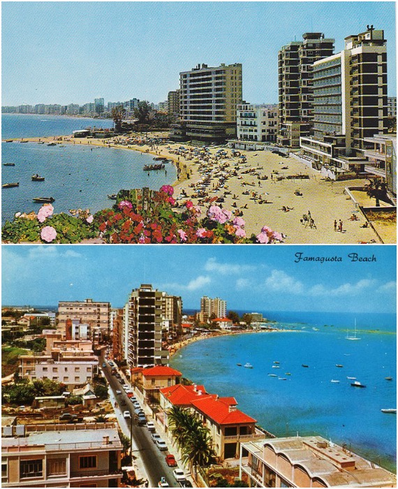 Только и осталось просматривать открытки тех лет, когда курорт процветал и радовал людей (Varosha, Фамагуста). 