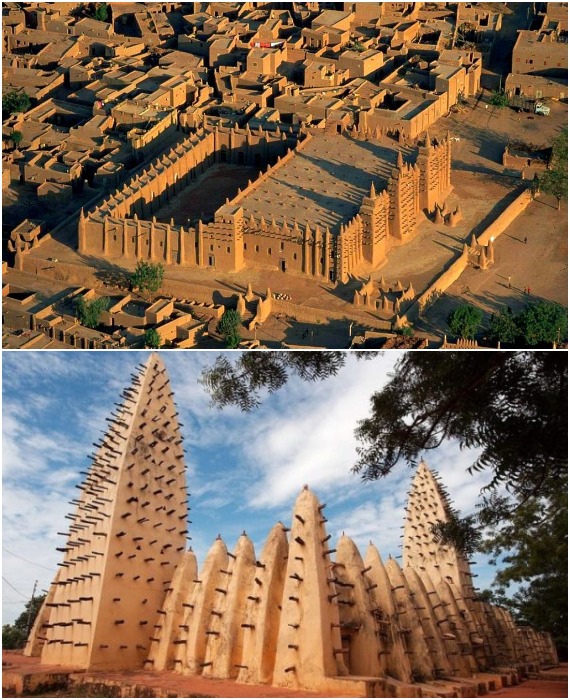 Великая мечеть Дженне – самое большое глинобитное сооружение мира, внесенное в Список Всемирного наследия ЮНЕСКО (Мали, Западная Африка).