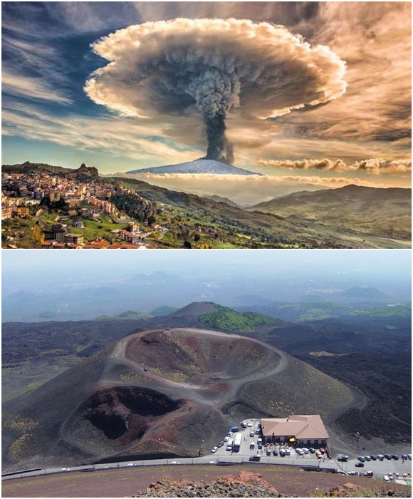 Стратовулкан Этна – самый большой активный вулкан Европы (Сицилия, Италия).