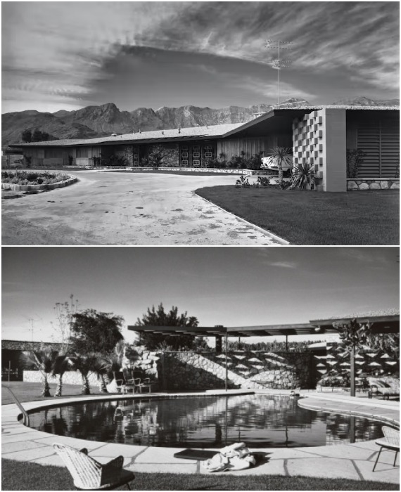 Загородный дом Люсиль Болл и Дези Арназ, спроектированный звездным архитектором Полом Р. Уильямсом в середине прошлого века (Tamarisk Country Club, Калифорния).