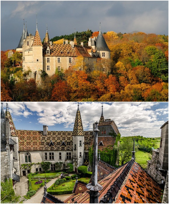 Бургундия, помимо своих прекрасных вин, может похвастаться еще и колоритными замками (Замок Шато-де-Ла-Рошпо, Франция).