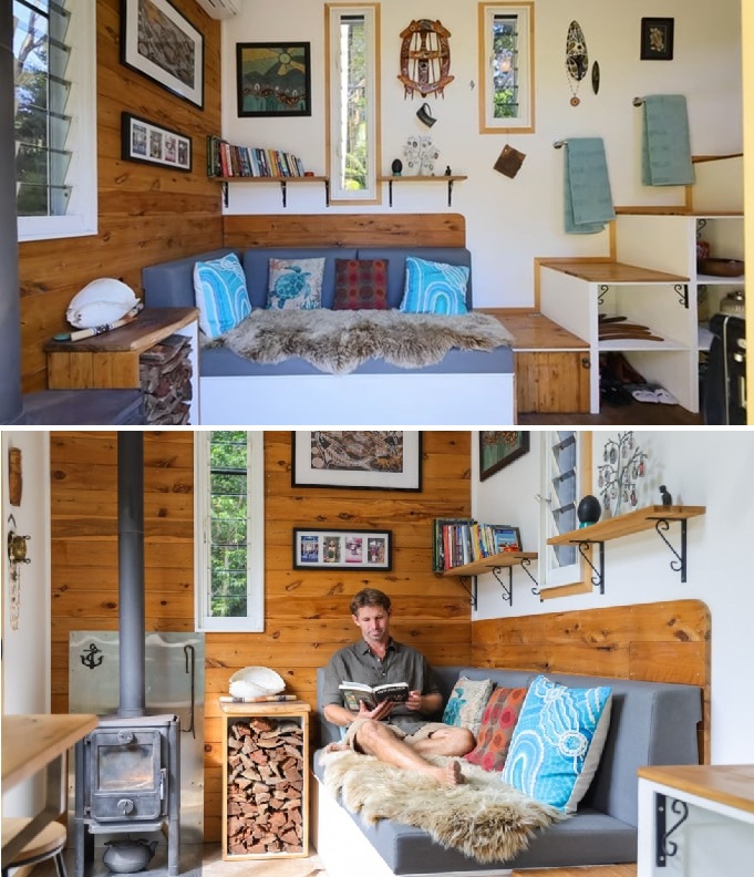 Уютная гостиная в крошечном доме Шейна. Уютная гостиная в крошечном доме Шейна.