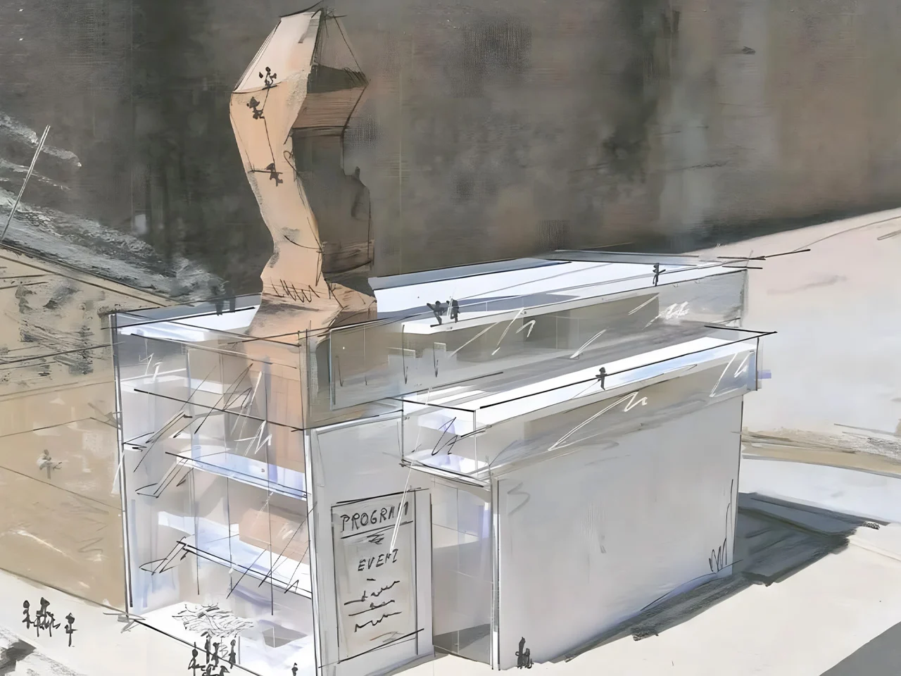 Общественные пространства рядом с небоскребом Lina Peak. | Фото: domusweb.it.