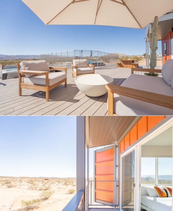Из каждой комнаты отдыхающие могут попасть или на большую террасу с благоустроенной зоной отдыха у бассейна, или на балкон (SkyBox, Калифорния).