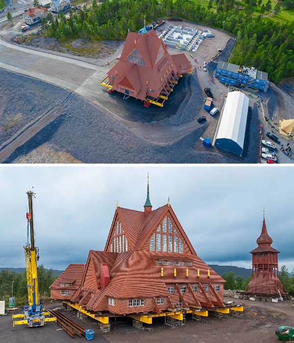 Kiruna Church на новом месте. Kiruna Church на новом месте.