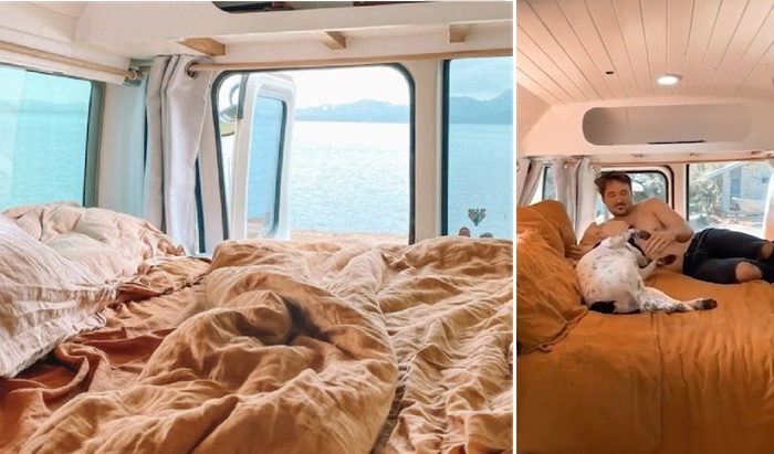 Уютная спальня с потрясающими видами. Уютная спальня с потрясающими видами.