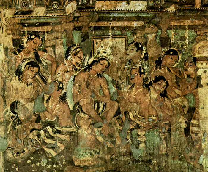 В некоторых пещерах сохранились фрагменты древних фресок (The Kondana Caves, Индия). | Фото: indianartspainting.blogspot.com.