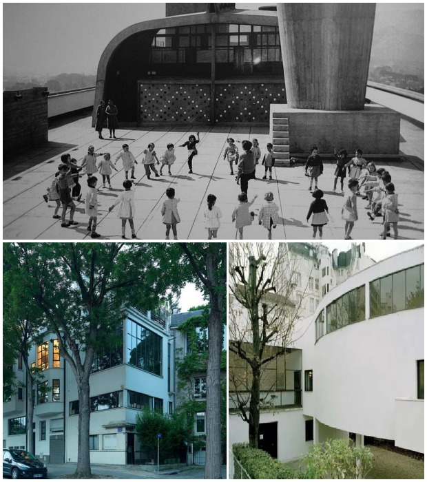 Ле Корбюзье одним из первых начал активно использовать крышу для организации общественного пространства, уделяя особое внимание озеленению фасадов зданий, террас и балконов.
