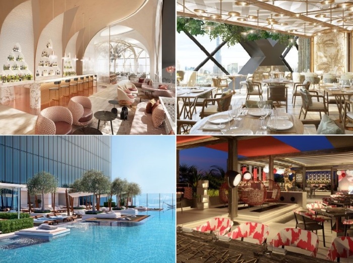 В консольной части комплекса обустроено 11 роскошных ресторанов и это, не считая кафе и баров (One Za'abeel The Link, Дубай).