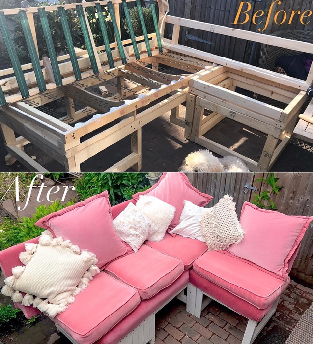 Очаровательный диванчик девушка сделала самостоятельно.