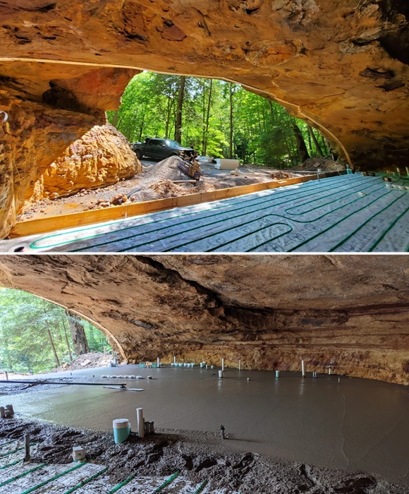 Под бетоном спрятан «теплый пол» (Dunlap Hollow Cave). Под бетоном спрятан «теплый пол» (Dunlap Hollow Cave).