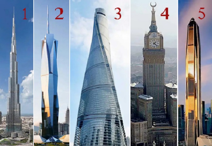 Пять самых высоких зданий мира на сегодняшний день.