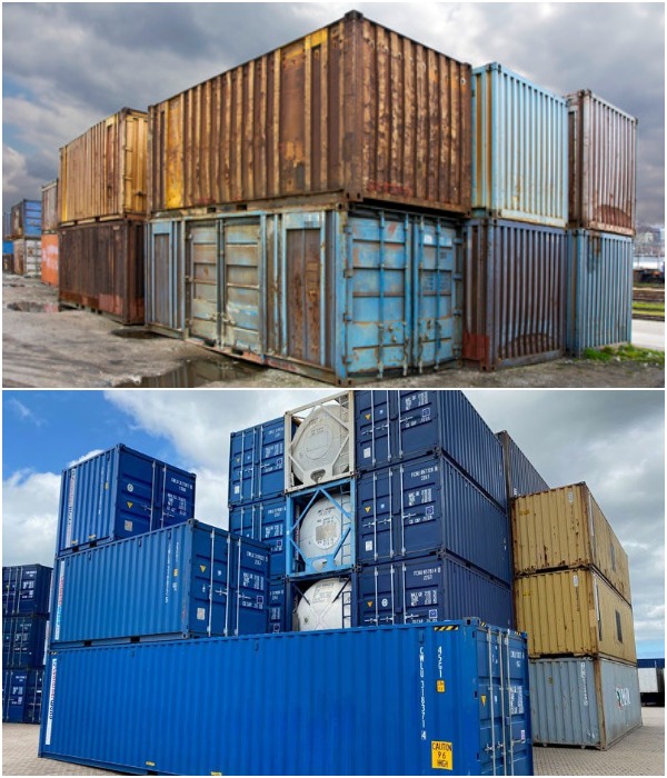 Выбирать контейнеры нужно тщательно, ржавые и поврежденные прослужат меньше, да и на их ремонт придется потратиться.