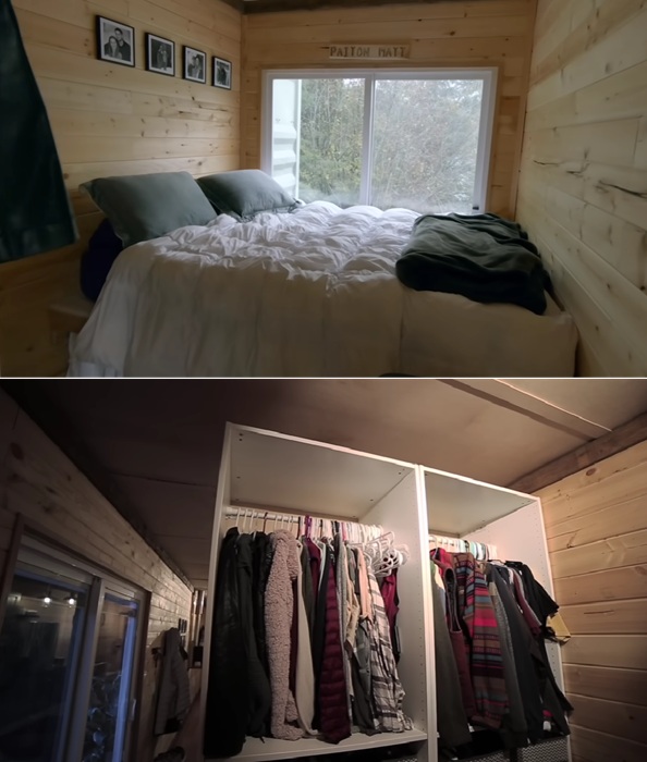 Спальная комната и встроенные шкафы.