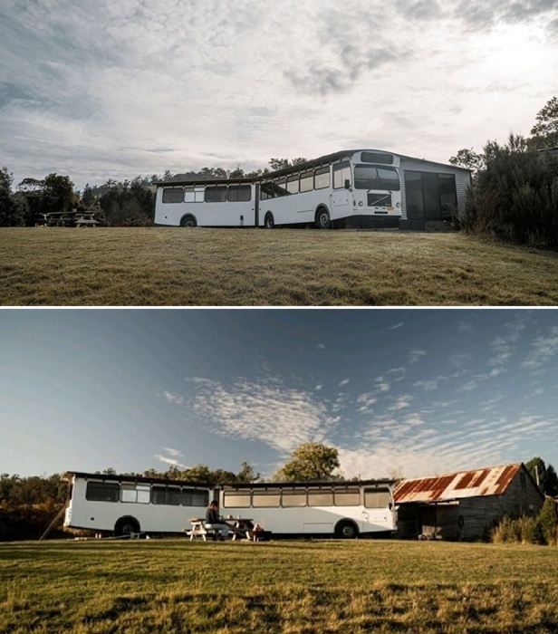 The Bus Hideaway накрыли дополнительной крышей.