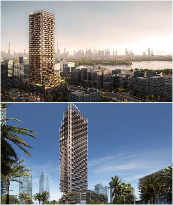 Небоскреб органично вписывается в ландшафт. Небоскреб органично вписывается в ландшафт.