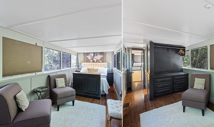 Главная спальня и рабочее место на втором уровне The Aspen.