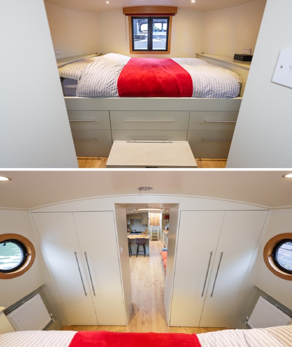 Уютная спальня расположена в носовой части.