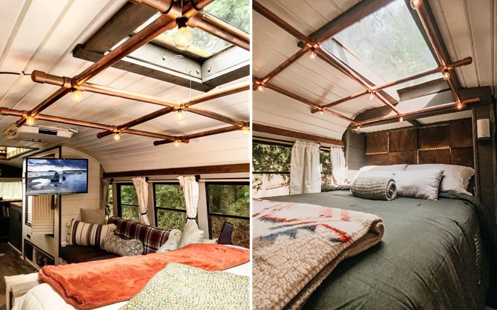 Функциональная спальня на подиуме – прекрасное решение для крошечных пространств (The Roamer).