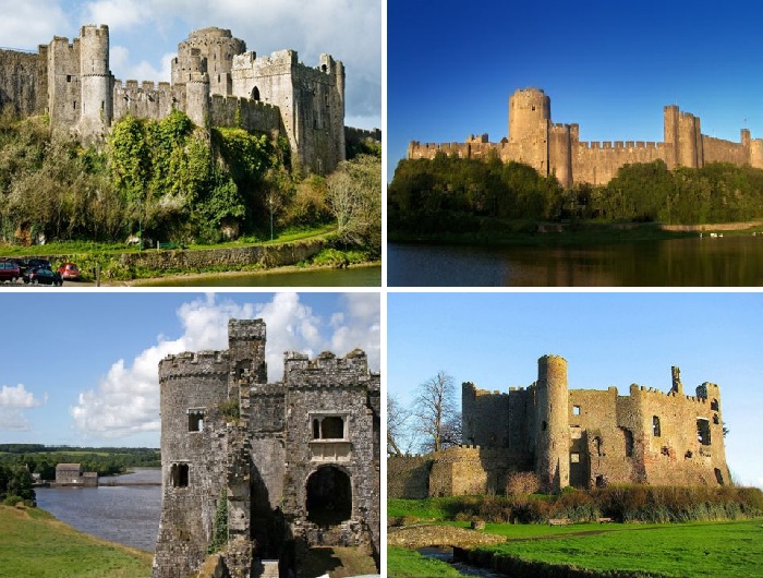 В городе Тенби сохранилось множество старинных замков (Великобритания).