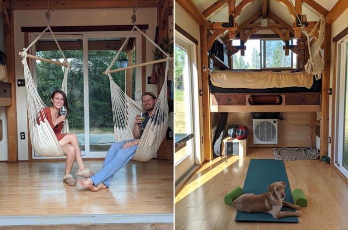 Щедрое остекление сделало жилище более светлым.