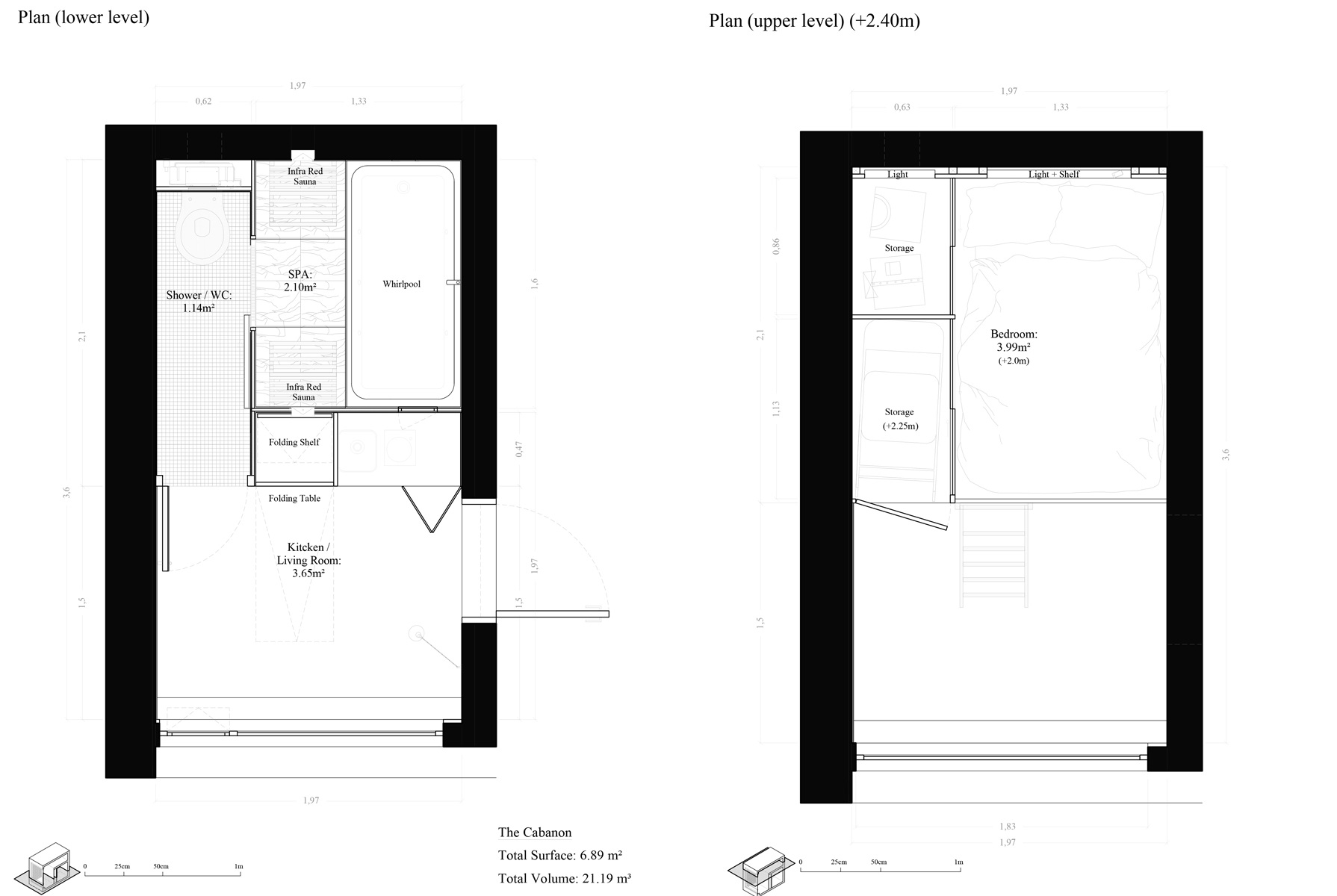 Планировка микро-апратаментов This Cabanon. Планировка микро-апратаментов This Cabanon.