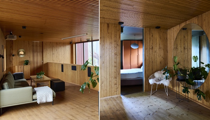 Гостиная и родительская спальня на втором этаже.