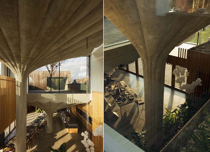 Колонны в виде стебля кувшинок отливали особым способом (проект «75.9», Канада).