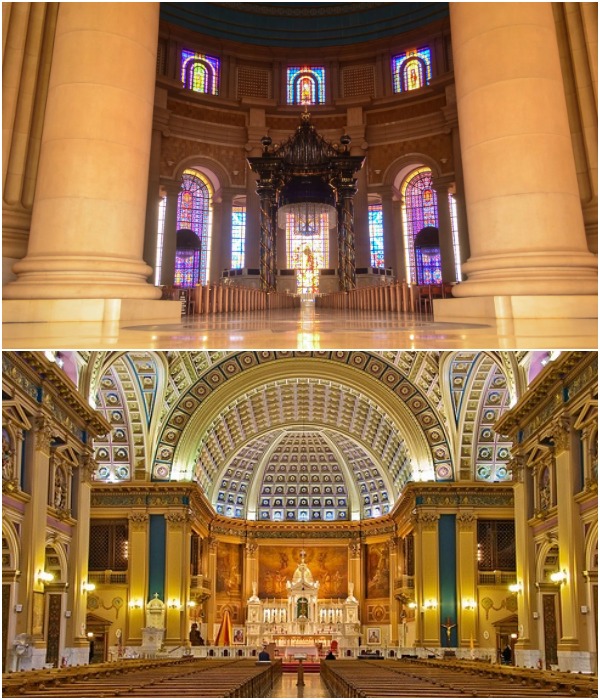 Из главного святилища Basilica Notre Dame de la Paix можно попасть в прекрасно оформленные часовни Девы Марии и Святого Иосифа (Кот-д'Ивуар).