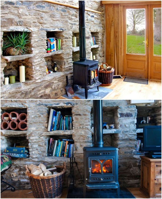 В гостевом доме установлена и дровяная печь, так что посетители смогут насладиться живым теплом (Crows' Hermitage, Ирландия).