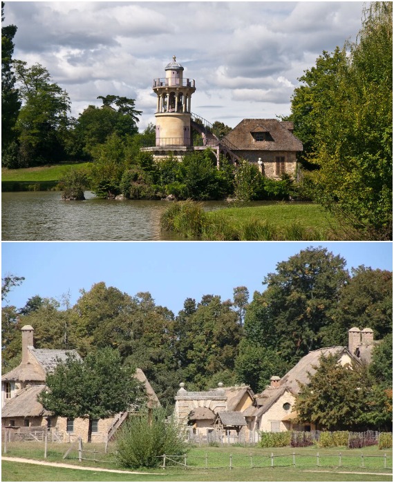 Помимо «сельского домика королевы» в поместье имелись функционирующие фермы, высаживались огороды и сады (Château de Versailles, Франция).