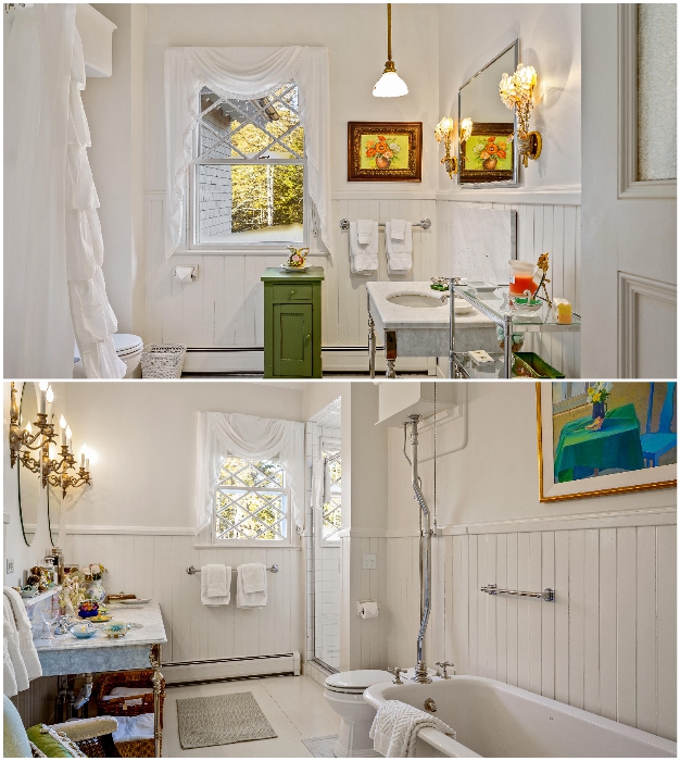Восемь ванных комнат порадуют хозяев и гостей комфортом и особенной атмосферой (Islesboro, штат Мэн).