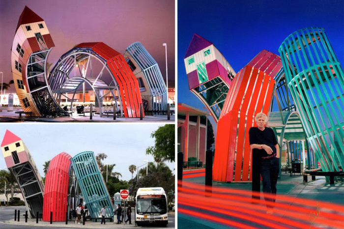 Остановка Bus Home – причудливая художественная инсталляция (Вентура, Калифорния). 