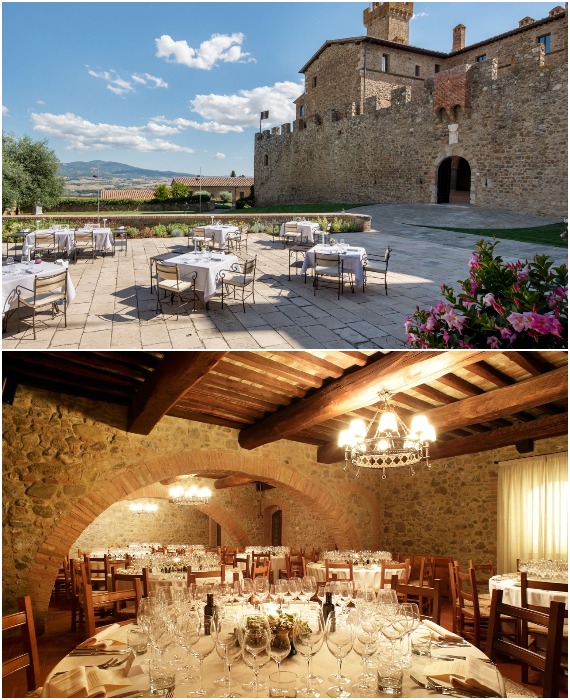 Гостей ждет средневековый колорит, современный комфорт, восхитительная природа и прекрасное вино собственного производства (Castello Banfi - Il Borgo «Relais & Chateaux», Италия).