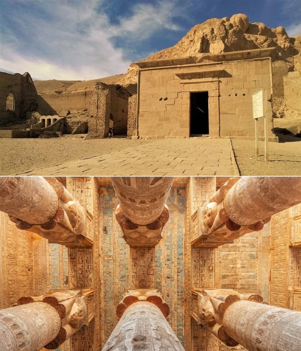 Храм, посвященный богиням Хатхор и Маат, находится рядом с Дейр-эль-Медина (Египет).