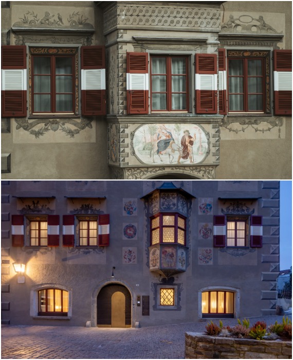 На фасаде Lasserhaus сохранилась роспись XIX ст.